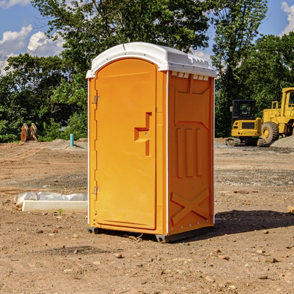 how often are the porta potties cleaned and serviced during a rental period in Harbinger